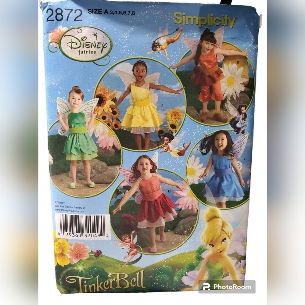 Disney Faries Dress Pattern size 3-8 NWT